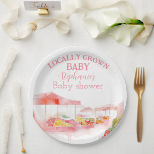 Prato De Papel Chá de Bebê Menina Produtos Localmente Cultivados 