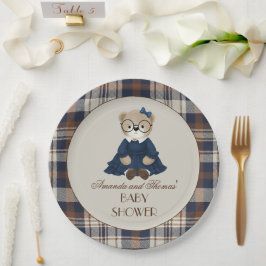 Prato De Papel Chá de Bebê Menina Ursa Vintage