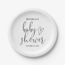 Chá de Bebê Preto e Branco com Letra Elegante