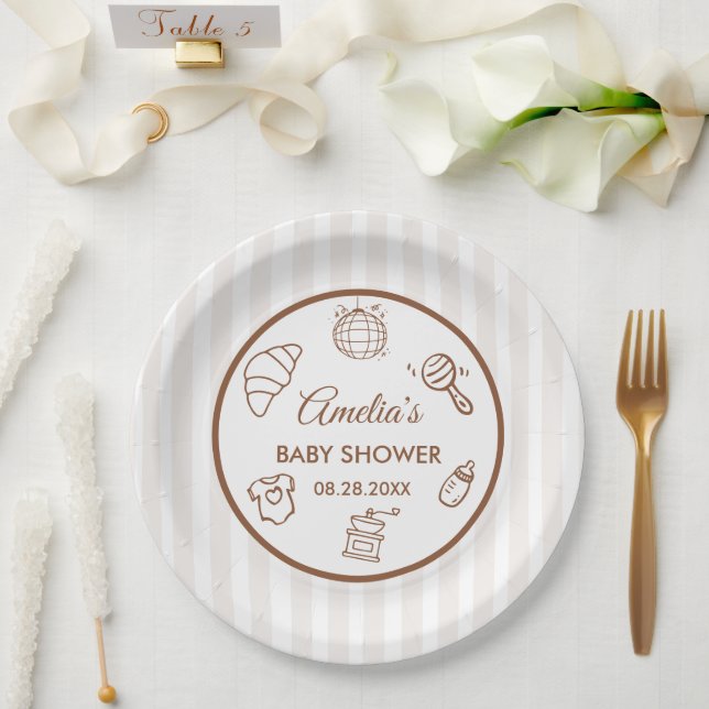 Prato De Papel Chá de Bebê Simples Bebê Está Sendo Preparado Dood (Casamento)