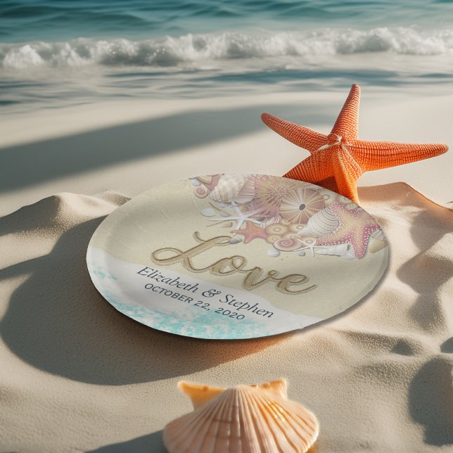 Prato De Papel Chá de casamento Summer Sea Beach Starfish (Criador carregado)