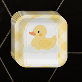 Prato De Papel Chá de fraldas Amarelo Moderno de Borracha Ducky