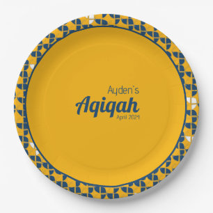 Prato De Papel CHÁ DE FRALDAS Aqiqah Amarelo SHRIMPLY