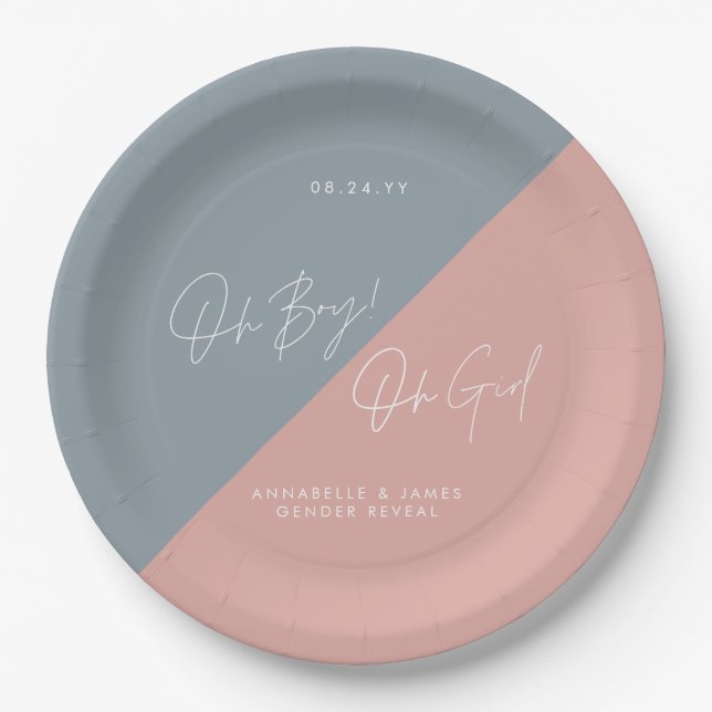 Prato De Papel chá de fraldas azul (Frente)