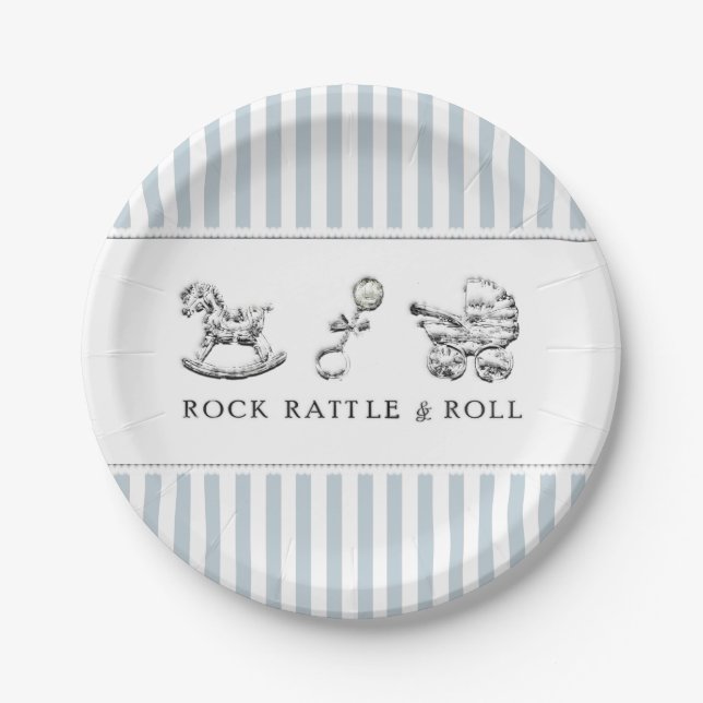 Prato De Papel Chá de fraldas azul (Frente)