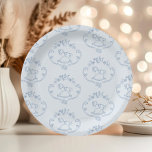 Prato De Papel Chá de fraldas Azul de Torre do Vintage<br><div class="desc">Os itens correspondentes estão disponíveis em Placas de papel chá de fraldas Azul de Toile.</div>