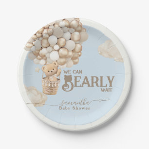 Prato De Papel Chá de fraldas Azul do Garoto do Urso Teddy