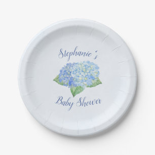 Prato De Papel Chá de fraldas azul do Hydrangea personalizado
