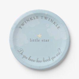 Prato De Papel Chá de fraldas Azul Twinkle Star Sky