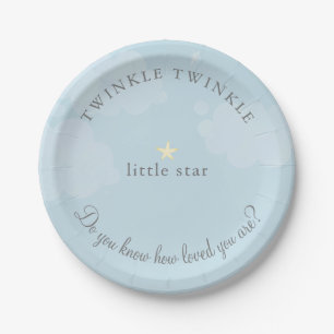 Prato De Papel Chá de fraldas Azul Twinkle Star Sky