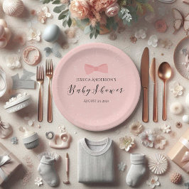 Prato De Papel Chá de fraldas Basta um Arco rosa-bonito