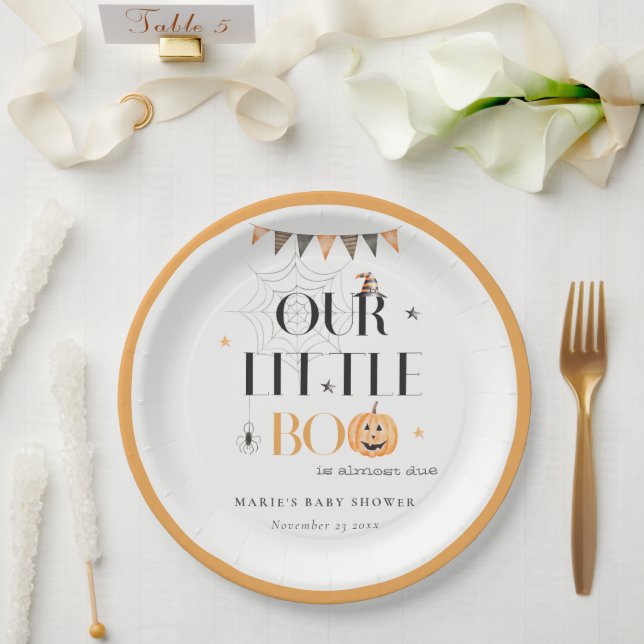 Prato De Papel Chá de fraldas Bela de Abóbora Pumpkin Pequeno (Casamento)