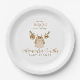 Prato De Papel Chá de fraldas Boho Clothesline Girl