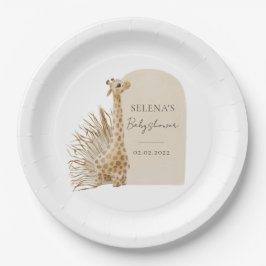 Prato De Papel Chá de fraldas Boho Giraffe