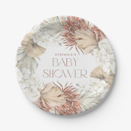 Prato De Papel Chá de fraldas Boho Wreath Palm Folhas e Orquídeas