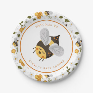 Prato De Papel Chá de fraldas Bumblebee de Abelhas Bonitas