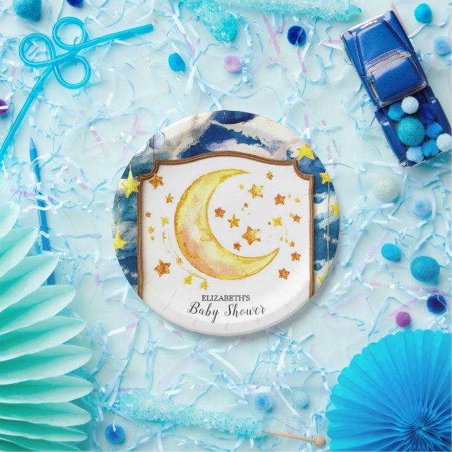 Prato De Papel Chá de fraldas Celestial Pastel (Festa)