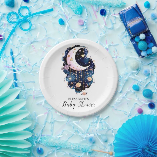 Prato De Papel Chá de fraldas Celestial Starry Stars (Festa)