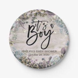 Prato De Papel Chá de fraldas Chic Floral String Luz Madeira Rúst