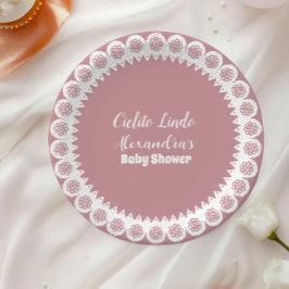 Prato De Papel Chá de fraldas Cielito Lindo, mexicano rosa