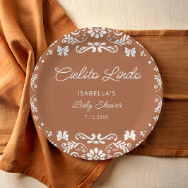 Prato De Papel Chá de fraldas Cielito Lindo Mexicano Terracotta