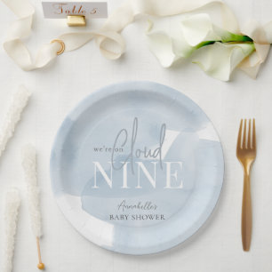 Prato De Papel Chá de fraldas Cloud 9 Blue Sky Watercolor Boy