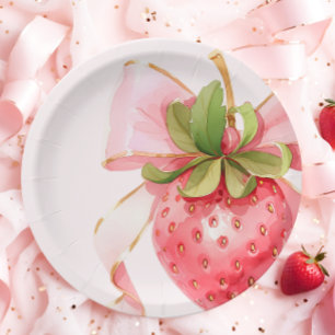 Prato De Papel Chá de fraldas Coquette Strawberry