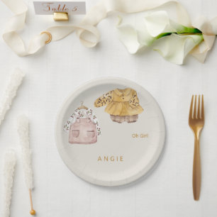 Prato De Papel Chá de fraldas Cream Oh Girl Boho
