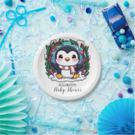 Prato De Papel Chá de fraldas Cute Penguin Encantado
