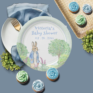 Prato De Papel Chá de fraldas Cute Peter Rabbit Gingham