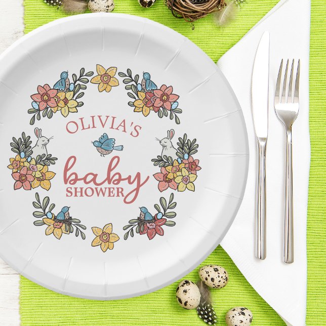 Prato De Papel Chá de fraldas da Páscoa Springtime (Criador carregado)