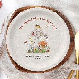 Prato De Papel Chá de fraldas das Flores de Cogumelos Lady Ladybu