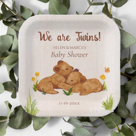 Prato De Papel Chá de fraldas das gêmeas neutras de gênero bom