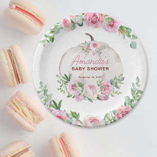 Prato De Papel Chá de fraldas de Abóbora Floral, Cor-de-Rosa,