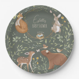 Prato De Papel Chá de fraldas de Amigos da Floresta de Animais da