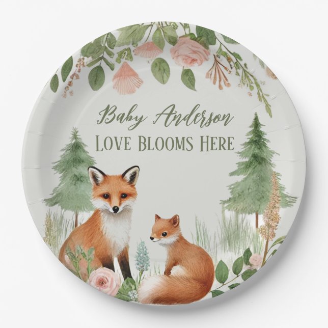 Prato De Papel Chá de fraldas De Animais Da Floresta (Frente)