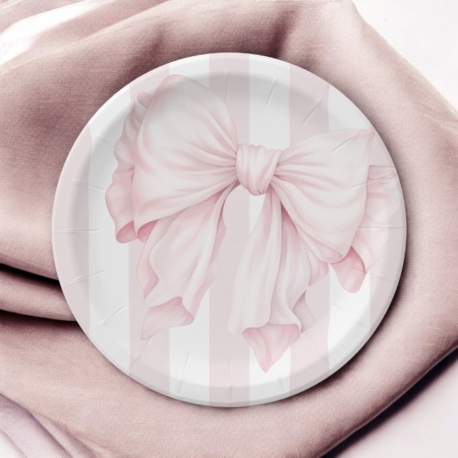 Prato De Papel Chá de fraldas de Arco de coquete rosa-claro (Criador carregado)