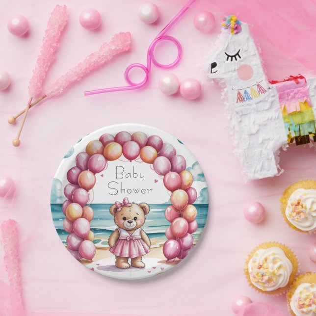Prato De Papel Chá de fraldas de Balão do Urso de Beachside (Festa)