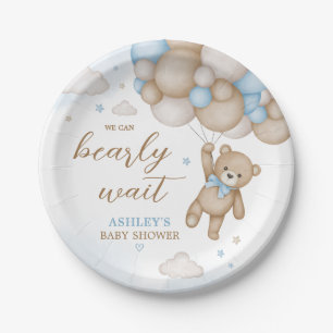 Prato De Papel Chá de fraldas de Balões de Urso Azul