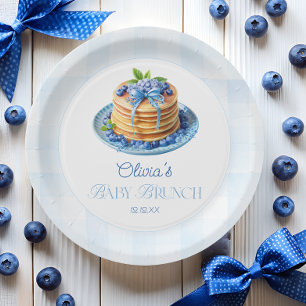 Prato De Papel Chá de fraldas de Blueberry Pancake Baby Brunch