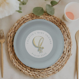 Prato De Papel Chá de fraldas de Bonnet de Bebê Azul