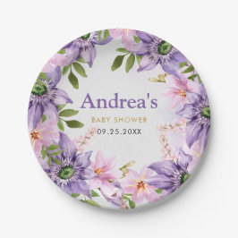 Prato De Papel Chá de fraldas de borboleta roxa