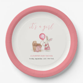 Prato De Papel Chá de fraldas de Bunny Balloon Stroller Rosa