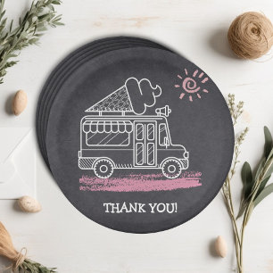 Prato De Papel Chá de fraldas de caminhão do Sorvete chalkboard