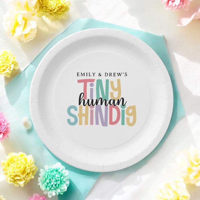 Prato De Papel Chá de fraldas de Casal pequeno de Shindig Human (Plates available in 9-inch and 7-inch diameter sizes.)