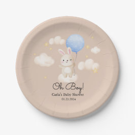 Prato De Papel Chá de fraldas de coelhinhos castanhos bonitos