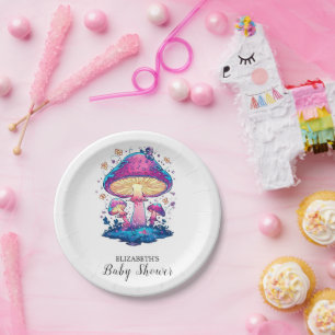 Prato De Papel Chá de fraldas de Cogumelo Magical Whimsical