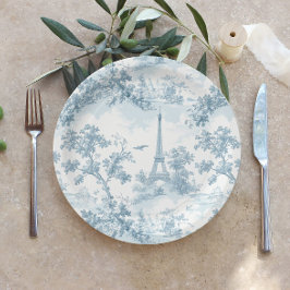 Prato De Papel Chá de fraldas de colheita Toile de Jouy Parisiens