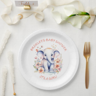 Prato De Papel Chá de fraldas de Elefante de Bebê