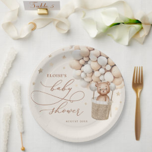 Prato De Papel Chá de fraldas de Espera Neutral do Balão do Urso 